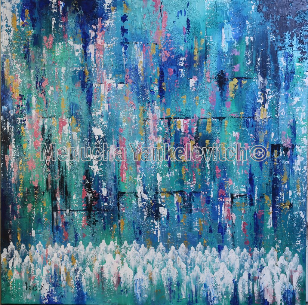 בית המקדש, ציור שמן יודאיקה, Beit hamikdash Judaica oil painting,Jewish art, Jewish art Judaica oil painting, the Western Wall, abstract