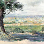 ציור שמן אמנותי, בית המקדש, ירושלים, בתי ירושלים, יודאיקה, ציורי אווירה, פנורמה של ירושלים, ירושלים העתיקה, חומות ירושלים, אמנות יהודית, ציורים לסלון, Jerusalem Walls' Artistic oil painting, Temple Mount, Jerusalem, Jerusalem houses, Judaica, atmospheric paintings, panorama of Jerusalem, ancient Jerusalem, Jewish art, paintings for the living room, beith Hamikdash, Spiritual Jewish art with soul